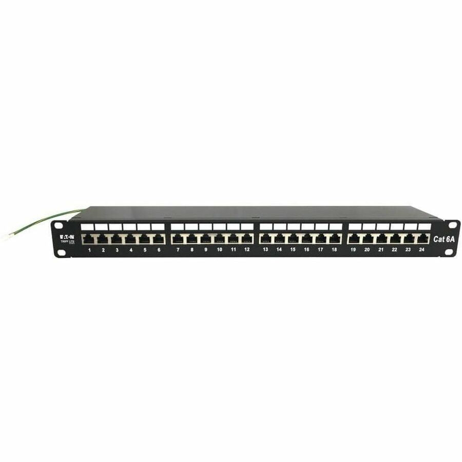 Tripp Lite by Eaton 24-Port Cat6a Shielded Patch Panel - 10 Gbps, STP, 110 Punch Down, RJ45, 1U, TAA — N252-024-6A-SH
