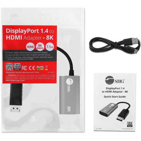 SIIG DisplayPort 1.4 to HDMI Adapter - 8K 60Hz Male to Female — CB-DP2611-S1