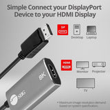 SIIG DisplayPort 1.4 to HDMI Adapter - 8K 60Hz Male to Female — CB-DP2611-S1