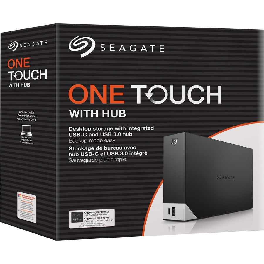 Seagate One Touch STLC16000400 16 TB Desktop Hard Drive - 3.5" External - SATA (SATA/600) - Black — STLC16000400