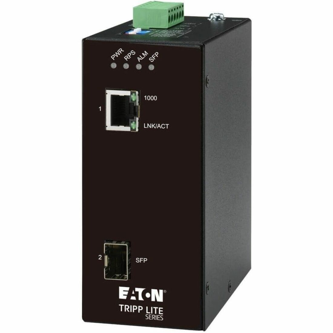 Tripp Lite Hardened Gigabit Fiber to Ethernet Media Converter 10/100/1000 Mbps RJ45/SFP -10&deg; to 60&deg;C DC Power — N785-H01-SFP-D