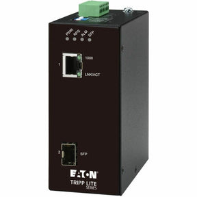 Tripp Lite Hardened Gigabit Fiber to Ethernet Media Converter 10/100/1000 Mbps RJ45/SFP -10&deg; to 60&deg;C DC Power — N785-H01-SFP-D