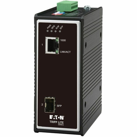 Eaton Tripp Lite Series Industrial Gigabit Fiber to Ethernet Media Converter, 10/100/1000 Mbps, RJ45/SFP, -40° to 75°C, DC Power, TAA — N785-I01-SFP-D