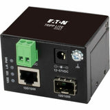 Tripp Lite Unmanaged Industrial Gigabit Fiber to Ethernet Media Converter 10/100/1000 Mbps RJ45/SFP -40° to 75°C DC Power — N785-I01-SFP-DU