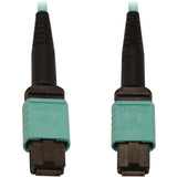 Eaton Tripp Lite Series 40/100/400G Multimode 50/125 OM3 Fiber Optic Cable (12F MTP/MPO-PC F/F), LSZH, Aqua, 5 m (16.4 ft.) — N844B-05M-12-P