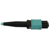 Eaton Tripp Lite Series 40/100/400G Multimode 50/125 OM3 Fiber Optic Cable (12F MTP/MPO-PC F/F), LSZH, Aqua, 5 m (16.4 ft.) — N844B-05M-12-P