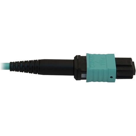 Eaton Tripp Lite Series 40/100/400G Multimode 50/125 OM3 Fiber Optic Cable (12F MTP/MPO-PC F/F), LSZH, Aqua, 5 m (16.4 ft.) — N844B-05M-12-P