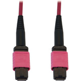 Eaton Tripp Lite Series 100G Multimode 50/125 OM4 Fiber Optic Cable (12F MTP/MPO-PC F/F), LSZH, Magenta, 10 m (32.8 ft.) — N845B-10M-12-MG