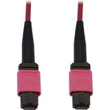 Eaton Tripp Lite Series 100G Multimode 50/125 OM4 Fiber Optic Cable (12F MTP/MPO-PC F/F), LSZH, Magenta, 15 m (49.2 ft.) — N845B-15M-12-MG
