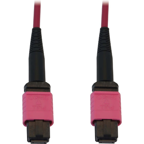 Eaton Tripp Lite Series 100G Multimode 50/125 OM4 Fiber Optic Cable (12F MTP/MPO-PC F/F), LSZH, Magenta, 15 m (49.2 ft.) — N845B-15M-12-MG