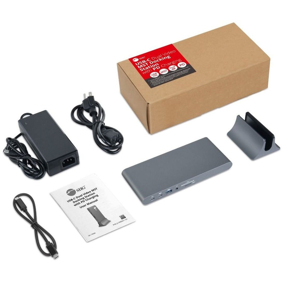 SIIG USB-C Dual 4K Video MST Docking Station with 60WPD Charging — JU-DK0N11-S1