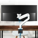 SIIG Single Monitor Gas Spring Aluminum Desk Monitor Arm with USB and Audio Ports - 17" to 49" — CE-MT3H11-S1