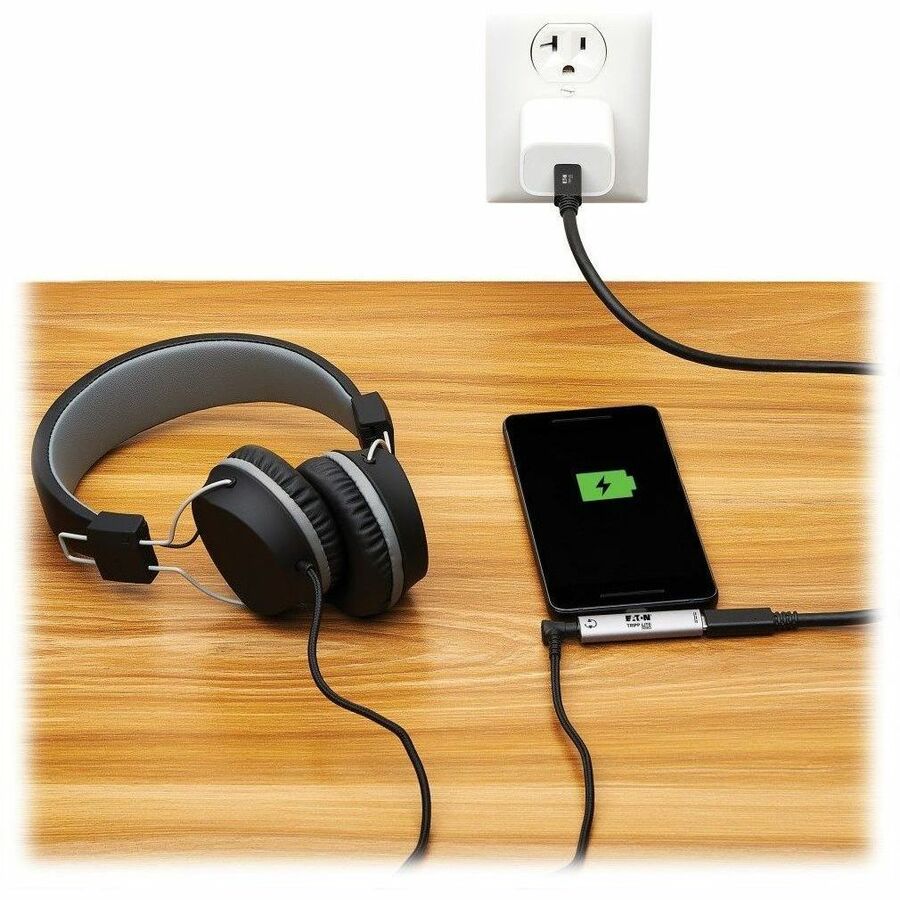 Tripp Lite by Eaton USB-C to 3.5 mm Headphone Jack Adapter for Hi-Res Stereo Audio - PD 3.0 and QC 2.0 Charging, Silver — U437-001-C-V2