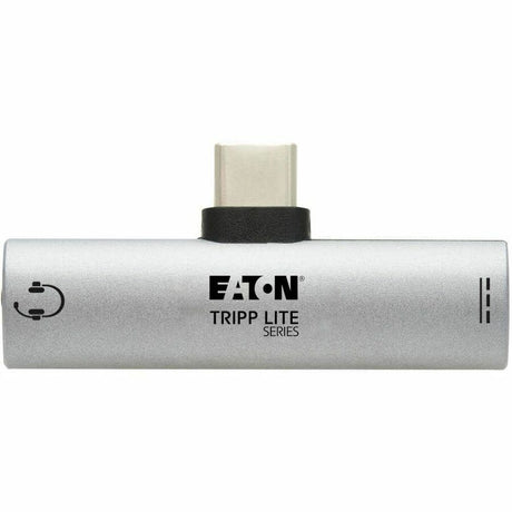 Tripp Lite by Eaton USB-C to 3.5 mm Headphone Jack Adapter for Hi-Res Stereo Audio - PD 3.0 and QC 2.0 Charging, Silver — U437-001-C-V2
