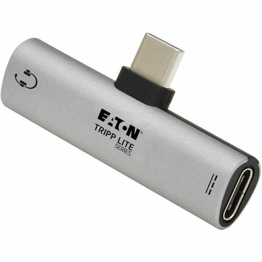Tripp Lite by Eaton USB-C to 3.5 mm Headphone Jack Adapter for Hi-Res Stereo Audio - PD 3.0 and QC 2.0 Charging, Silver — U437-001-C-V2