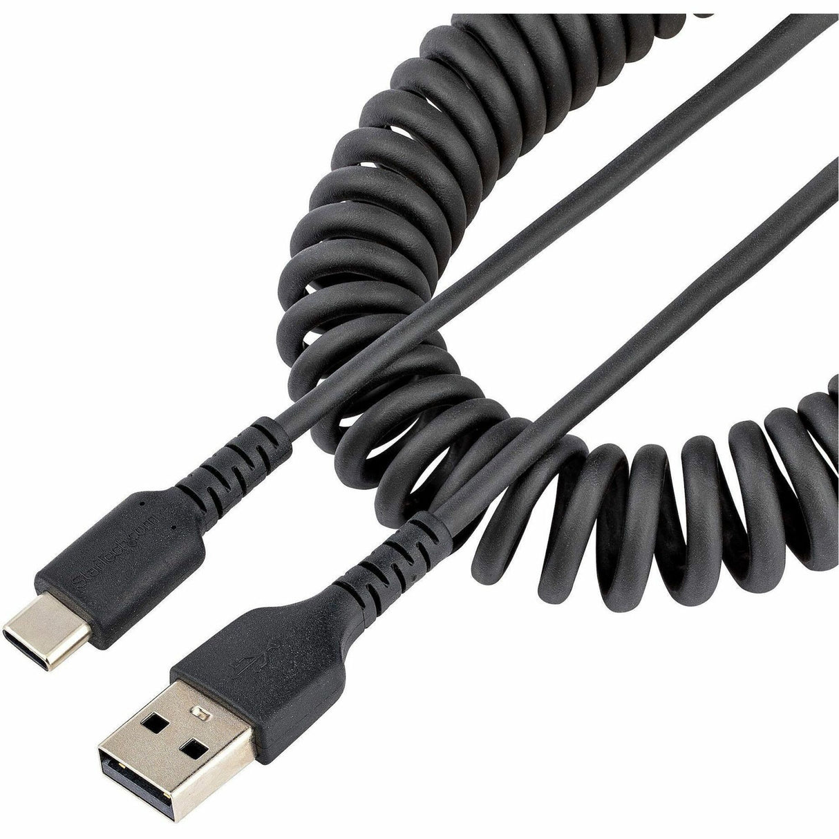 StarTech.com 20in (50cm) USB A to C Charging Cable, Coiled Heavy Duty USB 2.0 A to Type-C, Durable Fast Charge & Sync USB-C Cable, Black — R2ACC-50C-USB-CABLE