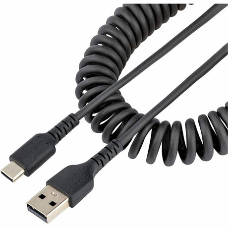 StarTech.com 20in (50cm) USB A to C Charging Cable, Coiled Heavy Duty USB 2.0 A to Type-C, Durable Fast Charge & Sync USB-C Cable, Black — R2ACC-50C-USB-CABLE