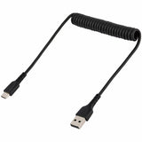 StarTech.com 20in (50cm) USB A to C Charging Cable, Coiled Heavy Duty USB 2.0 A to Type-C, Durable Fast Charge & Sync USB-C Cable, Black — R2ACC-50C-USB-CABLE