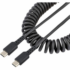 StarTech.com 3ft (1m) USB C Charging Cable, Coiled Heavy Duty Fast Charge & Sync USB-C Cable, High Quality USB 2.0 Type-C Cable, Black — R2CCC-1M-USB-CABLE