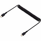 StarTech.com 3ft (1m) USB C Charging Cable, Coiled Heavy Duty Fast Charge & Sync USB-C Cable, High Quality USB 2.0 Type-C Cable, Black — R2CCC-1M-USB-CABLE