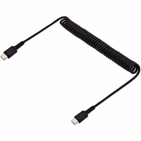 StarTech.com 3ft (1m) USB C Charging Cable, Coiled Heavy Duty Fast Charge & Sync USB-C Cable, High Quality USB 2.0 Type-C Cable, Black — R2CCC-1M-USB-CABLE