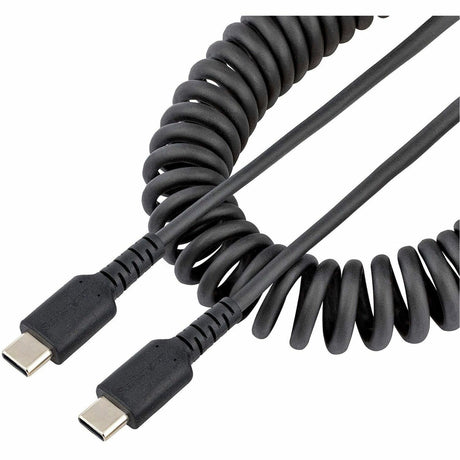 StarTech.com 20in (50cm) USB C Charging Cable, Coiled Heavy Duty Fast Charge & Sync USB-C Cable, High Quality USB 2.0 Type-C Cable, Black — R2CCC-50C-USB-CABLE