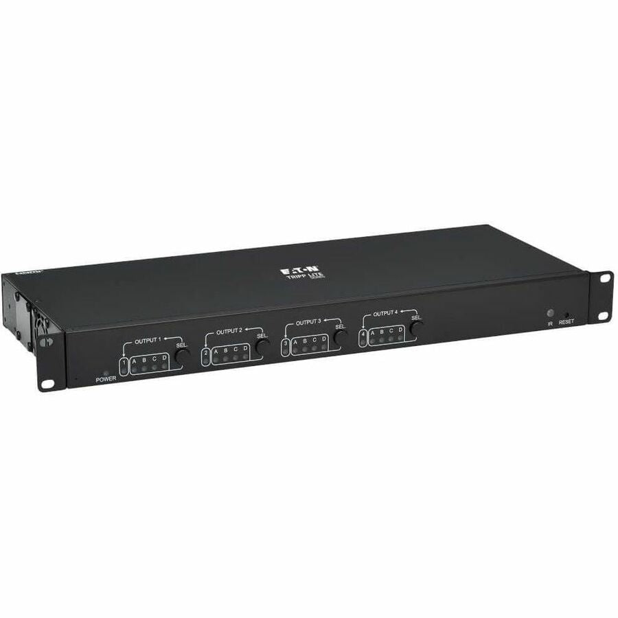 Eaton Tripp Lite Series 4x4 HDMI over Cat6 Matrix Switch Kit, Switch/4x Pigtail Receivers - 4K 60 Hz, HDR, 4: 4: 4, PoC, 230 ft. (70.1 m), TAA — B127A-4X4-BH4PH