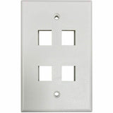 Tripp Lite by Eaton Safe-IT 4-Port Single-Gang Keystone Wall Plate, Antibacterial, Ivory Matte, TAA — N042AB-004-IVM