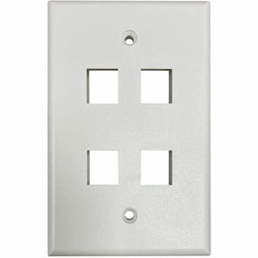 Tripp Lite by Eaton Safe-IT 4-Port Single-Gang Keystone Wall Plate, Antibacterial, Ivory Matte, TAA — N042AB-004-IVM