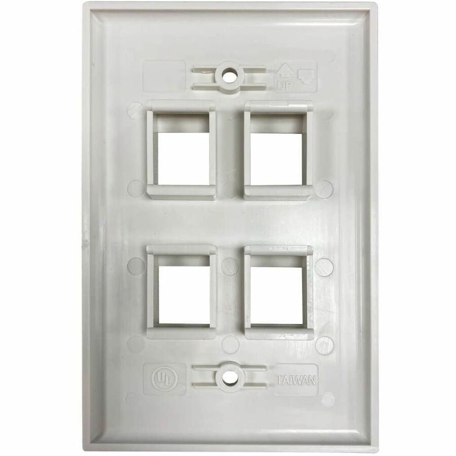 Tripp Lite by Eaton Safe-IT 4-Port Single-Gang Keystone Wall Plate, Antibacterial, Ivory Matte, TAA — N042AB-004-IVM