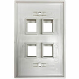 Tripp Lite by Eaton Safe-IT 4-Port Single-Gang Keystone Wall Plate, Antibacterial, Ivory Matte, TAA — N042AB-004-IVM