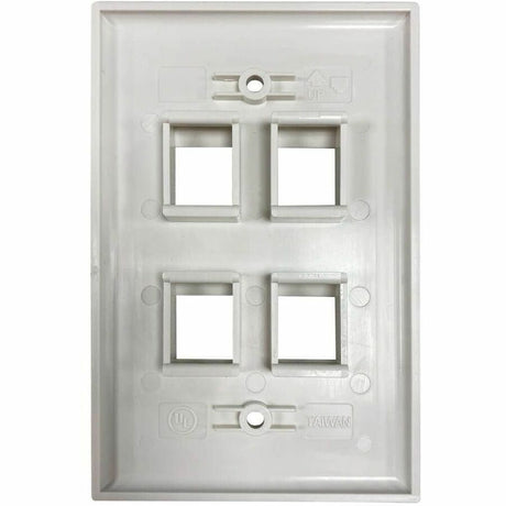 Tripp Lite by Eaton Safe-IT 4-Port Single-Gang Keystone Wall Plate, Antibacterial, Ivory Matte, TAA — N042AB-004-IVM