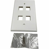 Tripp Lite by Eaton Safe-IT 4-Port Single-Gang Keystone Wall Plate, Antibacterial, Ivory Matte, TAA — N042AB-004-IVM