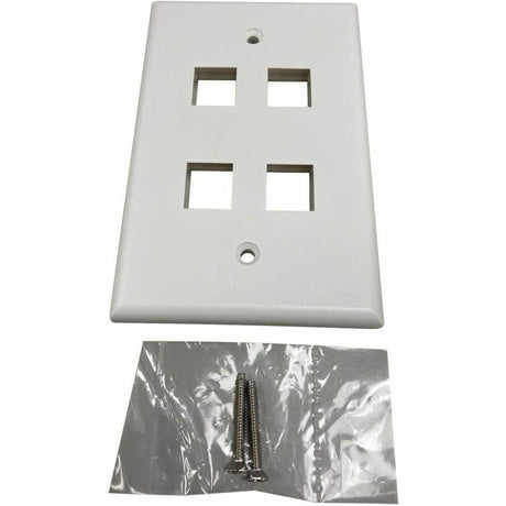 Tripp Lite by Eaton Safe-IT 4-Port Single-Gang Keystone Wall Plate, Antibacterial, Ivory Matte, TAA — N042AB-004-IVM