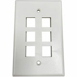 Tripp Lite by Eaton Safe-IT 6-Port Single-Gang Keystone Wall Plate, Antibacterial, Ivory Matte, TAA — N042AB-006-IVM