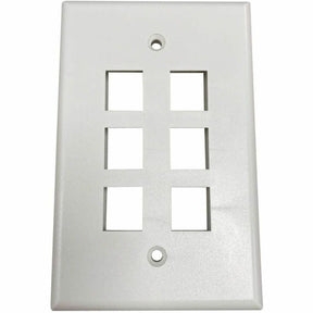 Tripp Lite by Eaton Safe-IT 6-Port Single-Gang Keystone Wall Plate, Antibacterial, Ivory Matte, TAA — N042AB-006-IVM