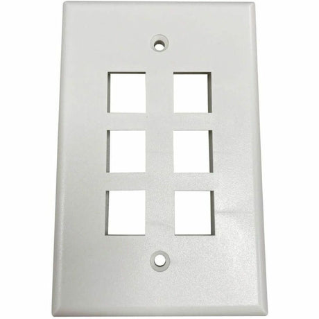 Tripp Lite by Eaton Safe-IT 6-Port Single-Gang Keystone Wall Plate, Antibacterial, Ivory Matte, TAA — N042AB-006-IVM