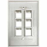 Tripp Lite by Eaton Safe-IT 6-Port Single-Gang Keystone Wall Plate, Antibacterial, Ivory Matte, TAA — N042AB-006-IVM