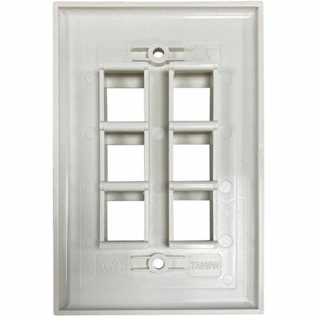Tripp Lite by Eaton Safe-IT 6-Port Single-Gang Keystone Wall Plate, Antibacterial, Ivory Matte, TAA — N042AB-006-IVM