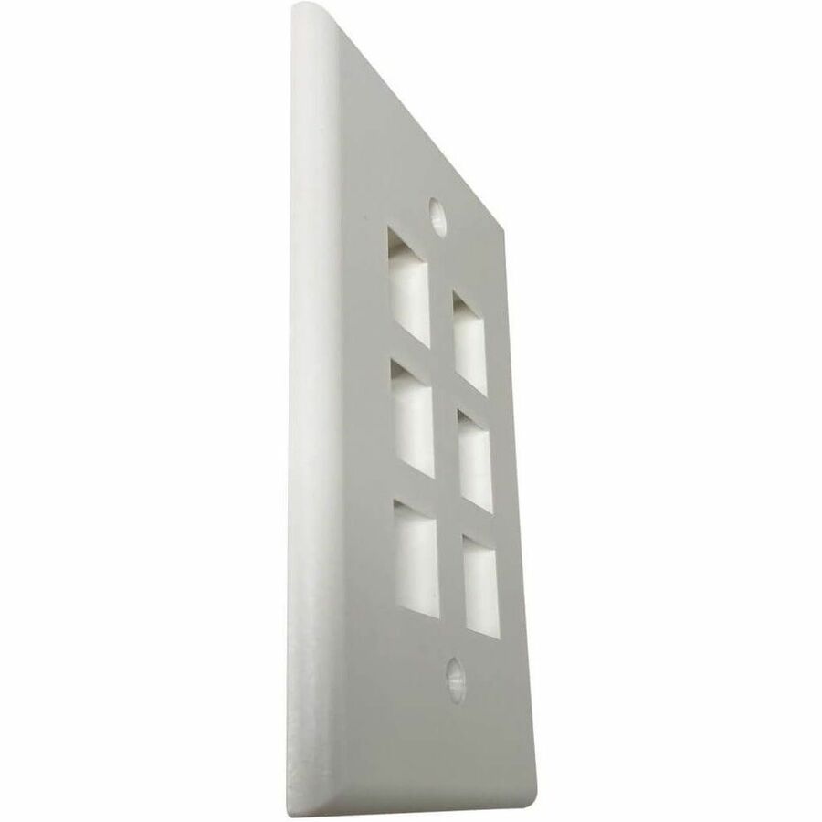 Tripp Lite by Eaton Safe-IT 6-Port Single-Gang Keystone Wall Plate, Antibacterial, Ivory Matte, TAA — N042AB-006-IVM