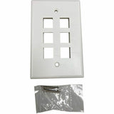 Tripp Lite by Eaton Safe-IT 6-Port Single-Gang Keystone Wall Plate, Antibacterial, Ivory Matte, TAA — N042AB-006-IVM