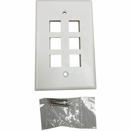 Tripp Lite by Eaton Safe-IT 6-Port Single-Gang Keystone Wall Plate, Antibacterial, Ivory Matte, TAA — N042AB-006-IVM