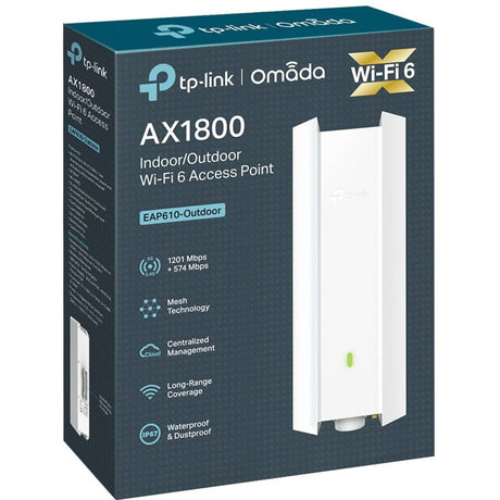 TP-Link EAP610-Outdoor Dual Band IEEE 802.11 a/b/g/n/ac/ax 1.80 Gbit/s Wireless Access Point - Outdoor — EAP610-Outdoor