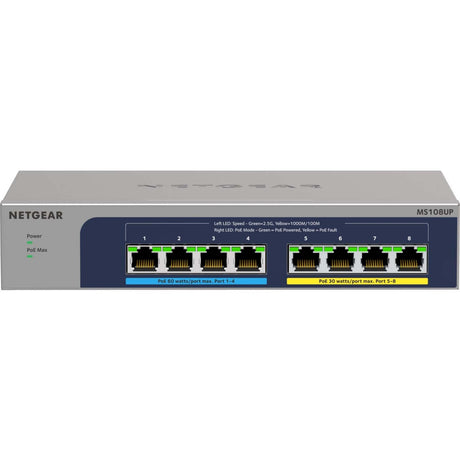 Netgear 8-port Ultra60 PoE++ Multi-Gigabit (2.5G) Ethernet Plus Switch — MS108UP-100NAS