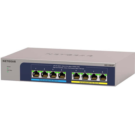 Netgear 8-port Ultra60 PoE++ Multi-Gigabit (2.5G) Ethernet Plus Switch — MS108UP-100NAS