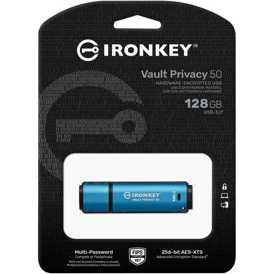 IronKey Vault Privacy 50 Series 128GB USB 3.2 (Gen 1) Type A Flash Drive — IKVP50/128GB