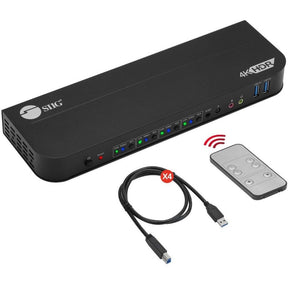 SIIG 4x1 HDMI 4K HDR KVM USB 3.0 Switch with Remote Control — CE-KV0F11-S1