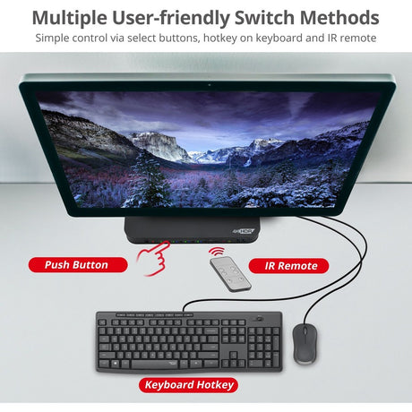 SIIG 4x1 HDMI 4K HDR KVM USB 3.0 Switch with Remote Control — CE-KV0F11-S1