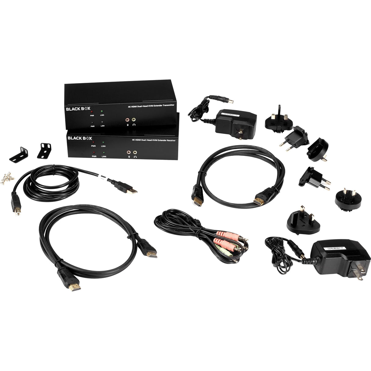 Black Box KVX Series Dual-Head HDMI KVM Fiber Extenders (KVXLCHF-200) — KVXLCHF-200