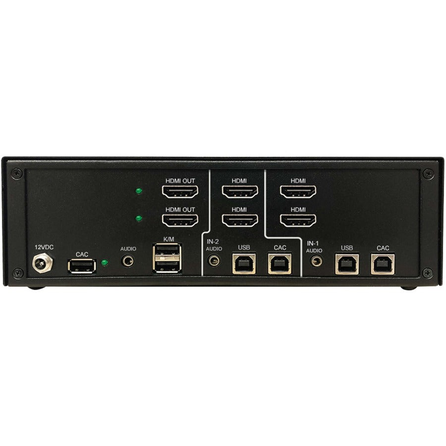 Tripp Lite by Eaton Secure KVM Switch, 2-Port, Dual Head, HDMI to HDMI, 4K, NIAP PP4.0, Audio, CAC, TAA — B002-H2AC2-N4